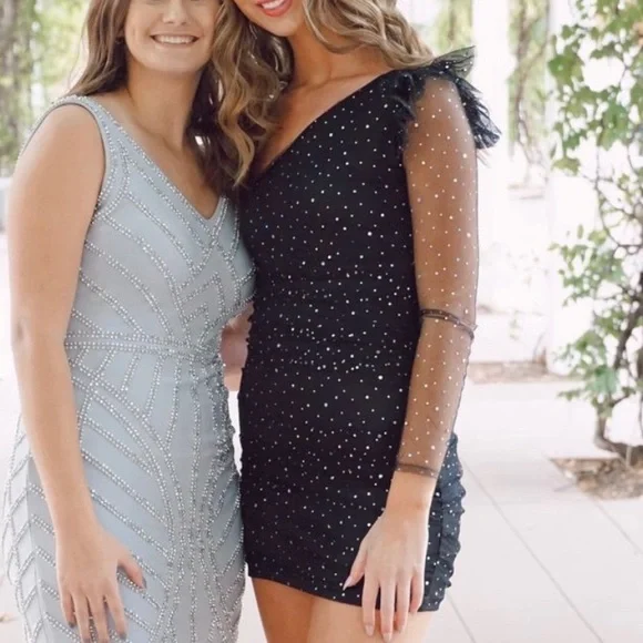 Dresses | Revolve One Shoulder Black Mini Dress | Poshmark